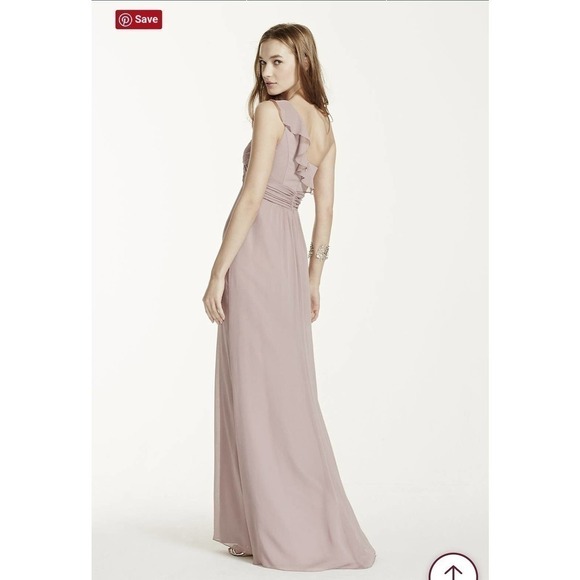 David's Bridal One Shoulder Bridesmaid Dress Sz 6 - Picture 10 of 10